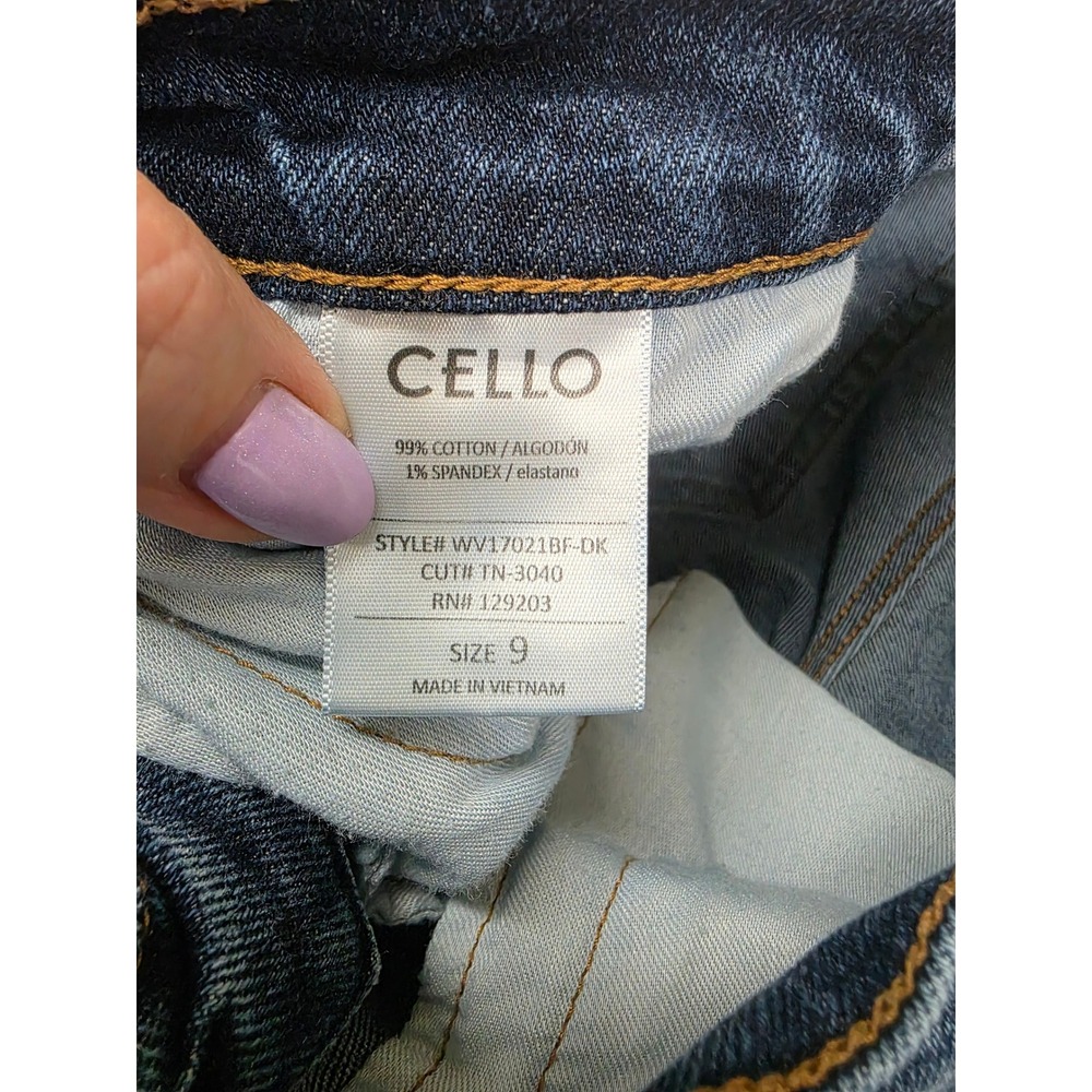 Cello Women Dark Wash Straight Leg High Rise Denim Jeans Size 9 - Picture 4 of 8